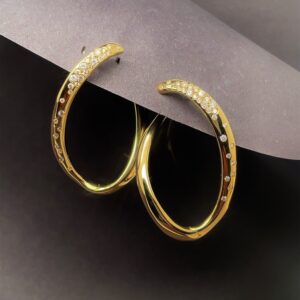 Gold hoop earrings diamond Northern Virginia